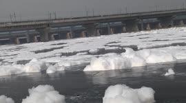 Toxic foam continues to pollute India's sacred Yamuna River