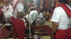 Ancient style fire massage in Nothern Thailand