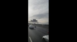 Lorry on its side in the fast lane on the m1 south