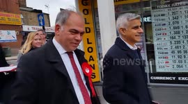London mayor Sadiq Khan goes on campaign trail with Bambos Charalambous in Enfield Southgate