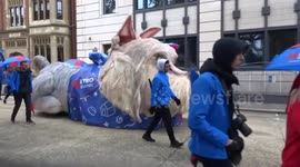 METRO Bank and Dogs Trust processions in Temple Place - the Lord Mayors Show in London on 9 November 2019