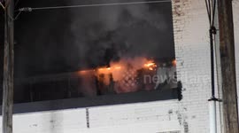 Commercial structure fire in Strong, Pennsylvania