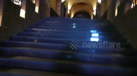Tourist Climb Stairs In To El Sahaba Mosque Old Antique In Sharm El Sheikh