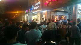 People Gathered In Restaurant Preparation For Free Street Food For Black Friday Anniversary