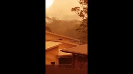 Intense red skies and smoke from fires in Australia