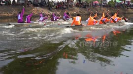 Long boat race festival in Pathum Thani, Thailand