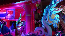 China and the USA at Loy Krathong festival in Chiang Mai,Thailand