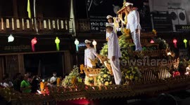 Colourful floats take part in Loy Krathong parade in Chiang Mai, Thailand