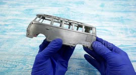 Satisfying video shows restoration of old rusted Volkswagen toy car
