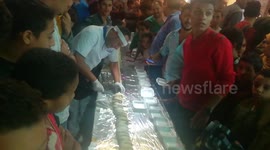 Black Friday Longest Sandwich Surprise  , Final Moments Before People Fight Over To Get Their Pieces