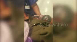Watch amazing moment UK mum gives birth to baby girl in hospital corridor whilst sat in wheelchair