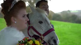 UK couple tie the knot with an actual pony as their special guest of honour