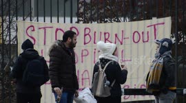 Hospital workers in France hold mass strike to demand better resources