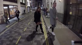 Katie Piper and Kady Mcdermott arrive At The House Of CB Christmas Party