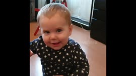 Son first time standing to epic face plant fail