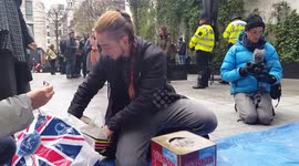 Extinction Rebellion protest outside BlackRock offices in London over Amazon fires
