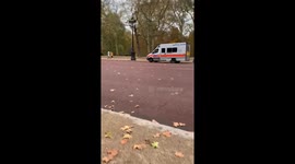 Video of police van escorting people near Buckingham