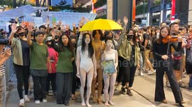 March after Taipei performance supporting Hong Kong democracy movement