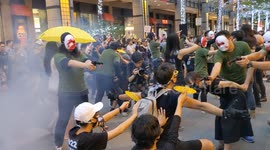 Street performance in Taipei in support of Hong Kong protest movement
