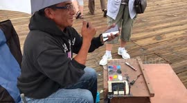Santa Monica Pier Artist Finger Painting