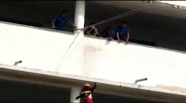 Terrifying moment a young girl falls 30 feet from zip line at Indian school