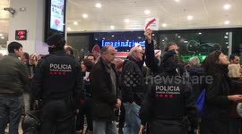 Catalan independence protesters occupy Barcelona's Sants train station