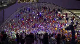 Christmas stars and decorations in Bangkok.