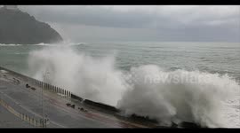 Giant waves in San Sebastian as Storm Bernardo hits Spain's Basque Country