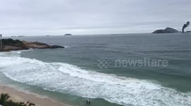 Burning boat, Rio, Ipanema Beach