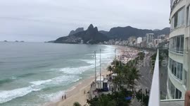 Burning boat, Rio, Ipanema