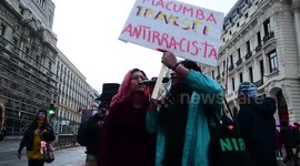 Great anti-racist march in Madrid, Spain on Sunday November 17