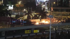 Hong Hong Poly U Student Protest Fire