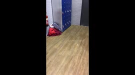 4 year old hides from his mum at a play area in the locker!! Very funny!!