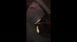 Cute 4 year old boy who up until a year ago was completely non verbal, sits in front of mums car playing beep beep and counting