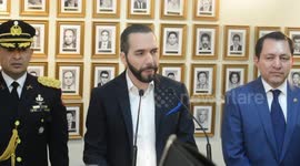 Press conference of the president of El Salvador Nayib Bukele