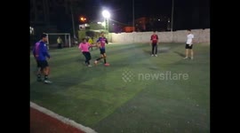 Night Play In Street Football Stadium