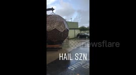 Los Angeles pelted with hail among strong rains