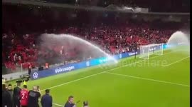Problem with water fields pump in Air Albania Stadium, Tirana.