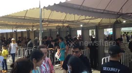 Crowds arrive ahead of Pope Francis' Holy Mass in Bangkok