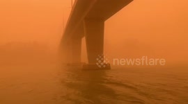 Australian dust storm turns whole town orange