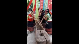 The women performed traditional dances with wooden sticks