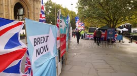 Camera moves towards BREXIT chaos in London
