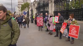 Moving along Brexit chaos outside Parliament