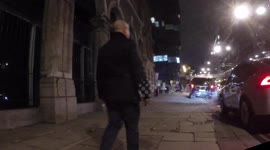 Drunk In Lederhosen In The City Of London On Friday Night