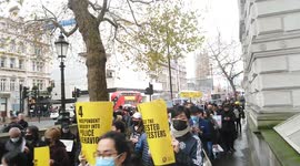 Hong Kong protesters march to Downing Street