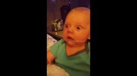Adorable Chubby Baby Shocked by New Sound