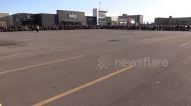 Santa Claus arrives at Burlington shopping mall by helicopter in time for Christmas shopping season