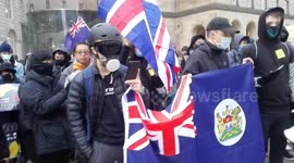 Dozens gather in Manchester, UK in support of Hong Kong pro-democracy movement