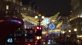 Mesmerising Spirit of Christmas Lights celebrate 200 years of Regent Street - view from All Souls Church Langham Place