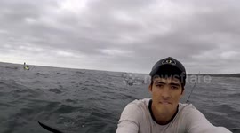 'There's a BIG great white right behind me!' 13ft shark attacks South African kayaker